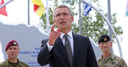 El secretario general de la OTAN, Jens Stoltenberg, durante en Georgia.