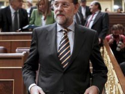El líder 'popular', Mariano Rajoy, en un pleno del Congreso de los Diputados