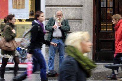 Aspecto de una calle del centro de Dublín (Irlanda).