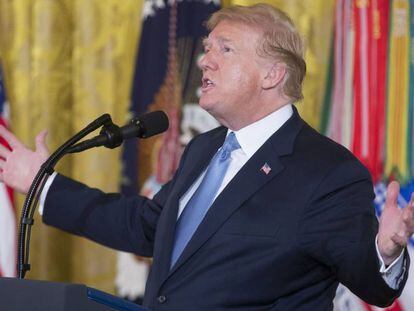 El presidente Donald Trump durante un acto en la Casa Blanca