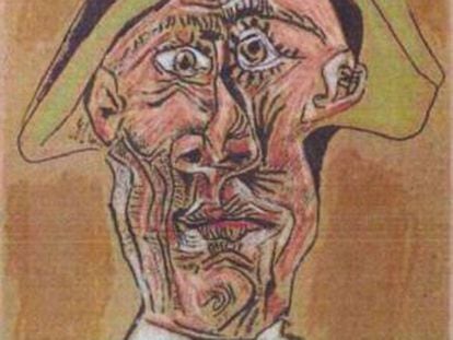&#039;Cabeza de Arlequ&iacute;n&#039;, de Picasso, uno de los cuadros robados del Kunsthal y, supuestamente, quemados. 