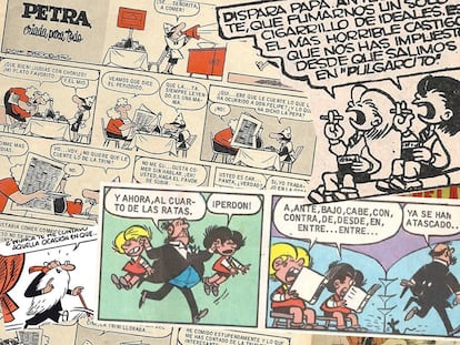 Una asistenta de hogar a la que su señora trata de forma despreciable, dos niños fumando, un padre que los encierra en un cuarto lleno de ratas... y todo era humor. Eran los años cincuenta y estos tebeos triunfaban en España.