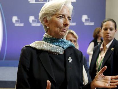 La directora gerente del FMI, Christine Lgarde, en la cumbre del pasado lunes.