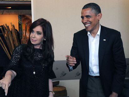 Obama y la ex presidenta Cristina Fernández.