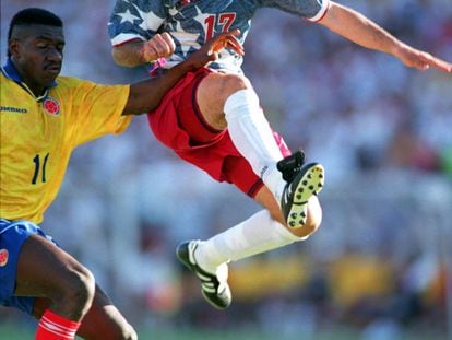 Balboa, ante Colombia en el Mundial de 1994.