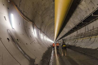 Interior del doble túnel de Legacy Way, en Brisbane, proyecto de Acciona.