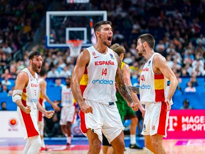 Willy Hernangómez celebra la victoria ante Lituania.