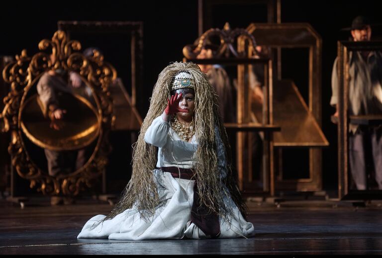 Un momento de la representación de 'Un ballo in maschera', en el Teatro Real.