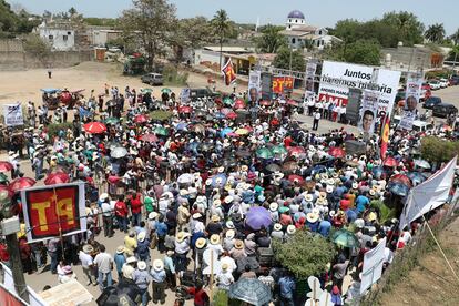 El  municipio Santiago Ixcuintla, Nayarit, durante una campaña electoral de Morena, en abril de 2018.
