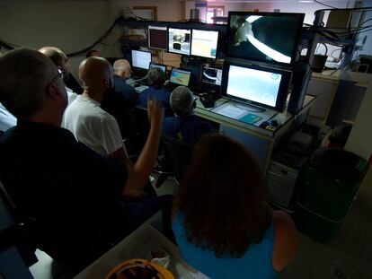 Sala de control de la extracción de la fragata 'Mercedes'