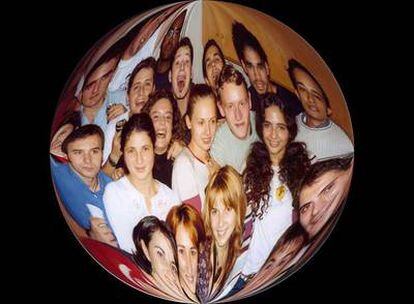 Estudiantes con beca Erasmus fotografiados por una alumna en 2003.
