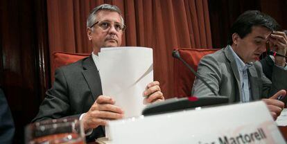 Xavier Martorell, durante la comparecencia ayer en el Parlament.