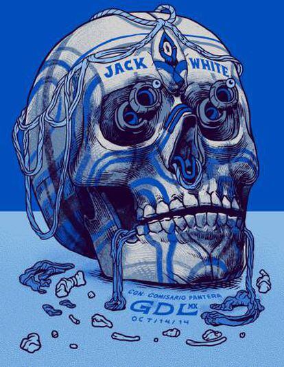 Cartel para un concierto de Jack White en México.