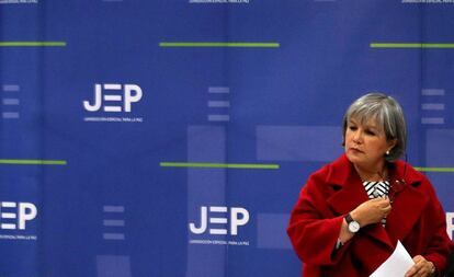 La presidenta de la Jurisdicción Especial para la Paz (JEP), Patricia Linares, en Colombia.