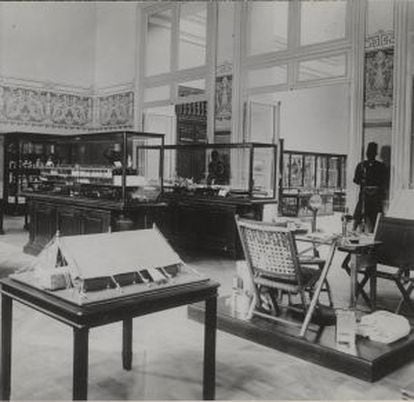 Una de las salas del centro, en 1910.