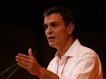Pedro S&aacute;nchez este s&aacute;bado durante el 39&ordm; Congreso del PSOE.  