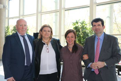 De izquierda a derecha, cuatro diputados del PP que no optarán a revalidar su escaño: Tomás Serrano, Belén Barbero, Anka Moldovan y Bartolomé González.