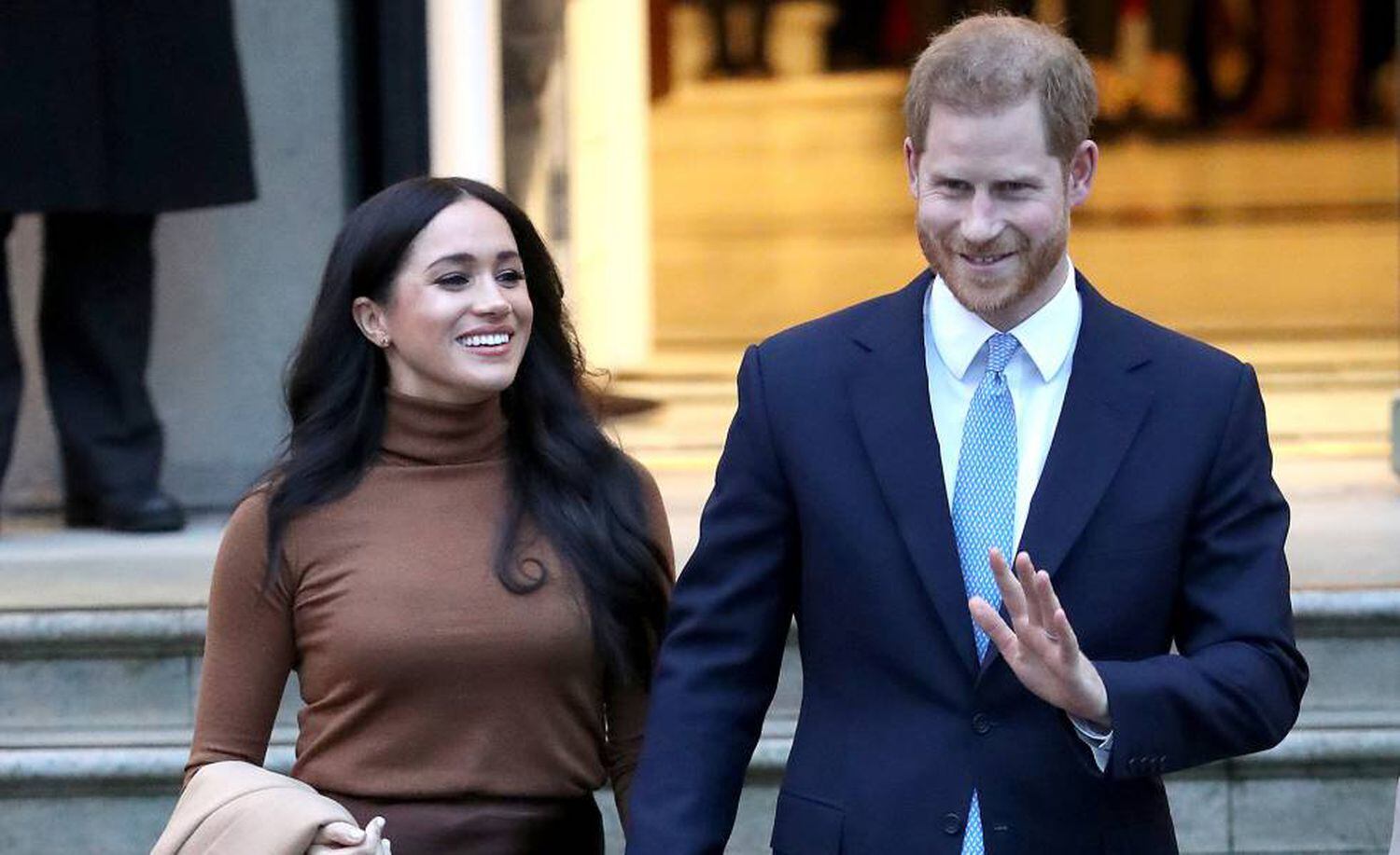 Enrique de Inglaterra y Meghan Markle, en la Casa de Canadá en Londres, el 7 de enero.