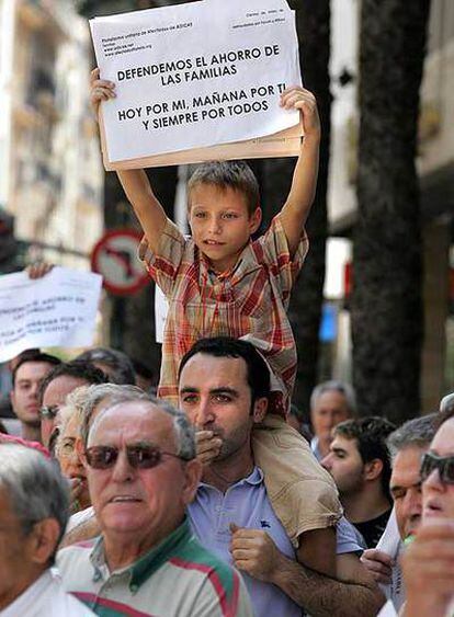 Manifestación de afectados de Afinsa y Fórum en Valencia.