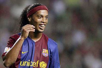 Ronaldinho, en el último partido del Barça frente al Athletic de Bilbao.