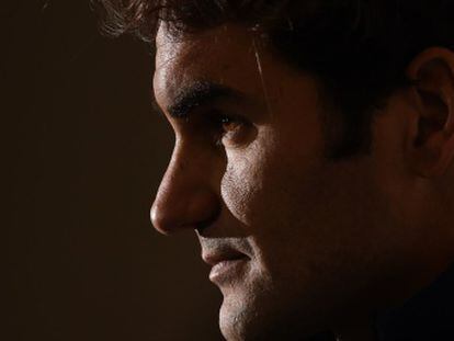 Federer, durante una rueda de prensa en Londres.