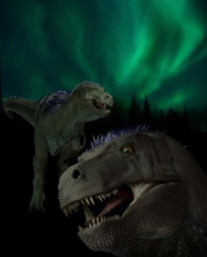 Ilustración del dinosaurio enano de Alaska `Nanuqsaurus hoglundi´.