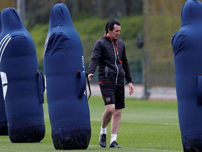 Emery este miércoles durante el entrenamiento del Arsenal.