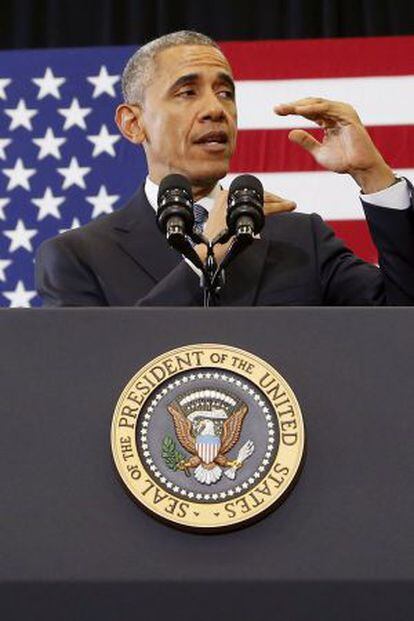 Barack Obama da un discurso sobre economía en Birmingham (Alabama).