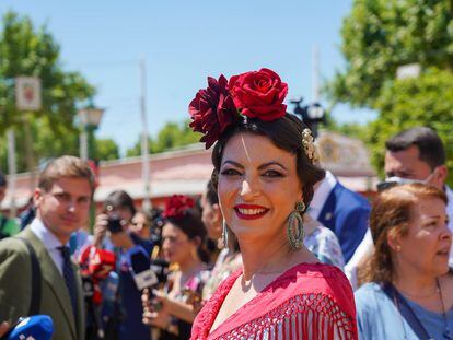 La candidata de Vox a la Presidencia de la Junta de Andalucía, Macarena Olona, el pasado 5 de mayo en Sevilla.