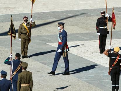 Felipe VI en los actos del 12 de octubre en el Palacio Real.