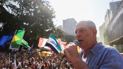 El precandidato presidencial Ciro Gomes participa el pasado septiembre en un mitín a favor de una candidatura alternativa a Bolsonaro y Lula.