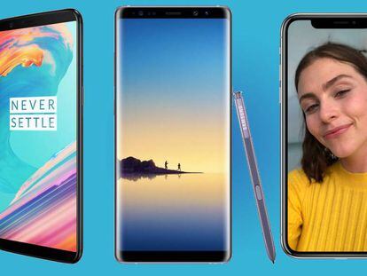 Comparativa del OnePlus 5T frente al iPhone X y el Samsung Galaxy Note 8