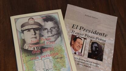Varios libros sobre el caso de Juan Perón y Giovanni Piras.