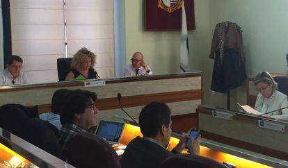La alcaldesa de Aranjuez, Cristina Moreno, en el pleno de hoy.