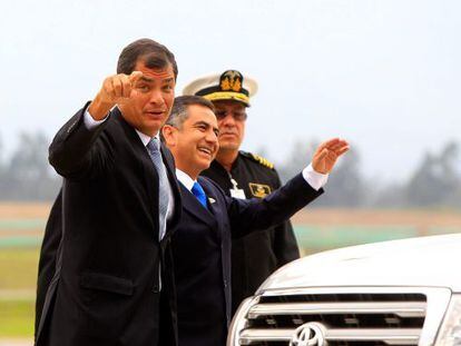 El presidente de Ecuador, Rafael Correa, durante la inauguración del nuevo aeropuerto de Quito.