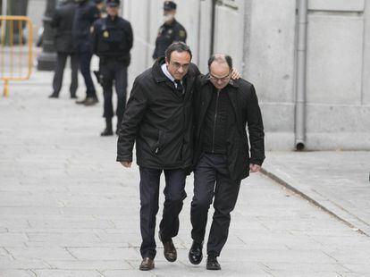 Josep Rull i Jordi Turull arriben al Tribunal Suprem.