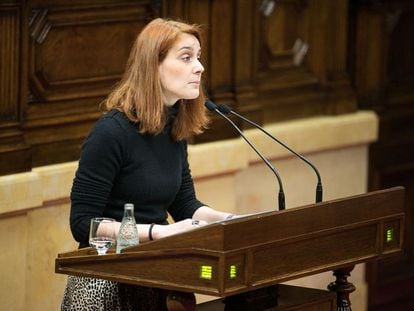 Jessica Albiach, en una imagen de archivo interviniendo en el Parlament.
