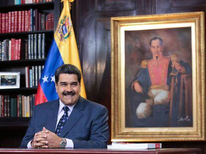 El presidente venezolano, Nicolás Maduro, durante su mensaje de año nuevo.