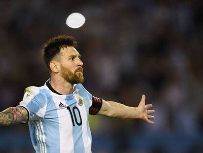 Messi, durante un duelo ante Chile.