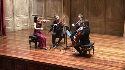 El Cuarteto Belcea durante su interpretación del opus 80, de Mendelssohn, este miércoles en Bilbao.