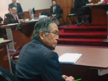 El ex presidente Alberto Fujimori durante el juicio en su contra