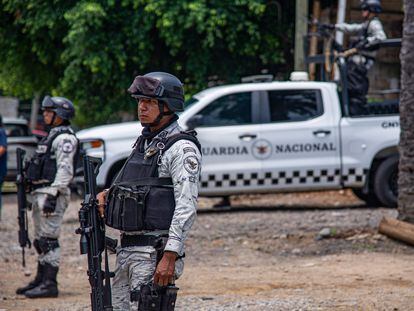 Elementos de la Guardia Nacional en Comalapa (Chiapas), el 31 de mayo de este año.