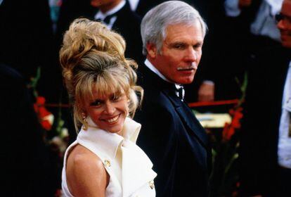 Jane Fonda y Ted Turner, en los premios Oscar de 1993.