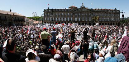 Manifestación contra el decreto del plurilingüismo