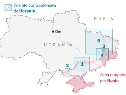 Cinco mapas que explican las posibles vías de la inminente contraofensiva de Ucrania