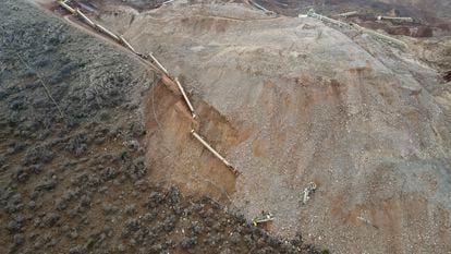 Efectos del deslizamiento de tierras en la mina de oro de Copler, en Turquía, este miércoles.