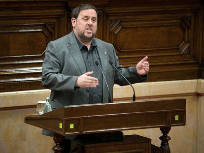 El vicepresident, Oriol Junqueras, aquest dimecres al Parlament.