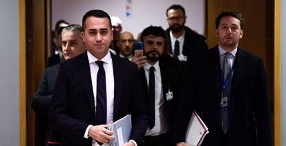 Luigi Di Maio, ministro de asuntos exteriores italiano, en una reunión europea en Bruselas, el pasado 20 de enero. 