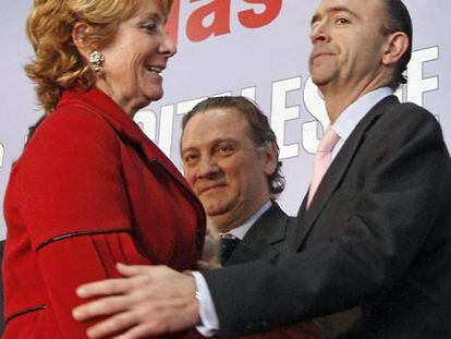 Aguirre con Alfredo Prada y Manuel Lamela en febrero de este año.