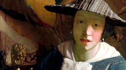 Fotografía cedida por la National Gallery of Art donde se muestra la obra 'Muchacha con flauta', atribuida al pintor neerlandés Johannes Vermeer.